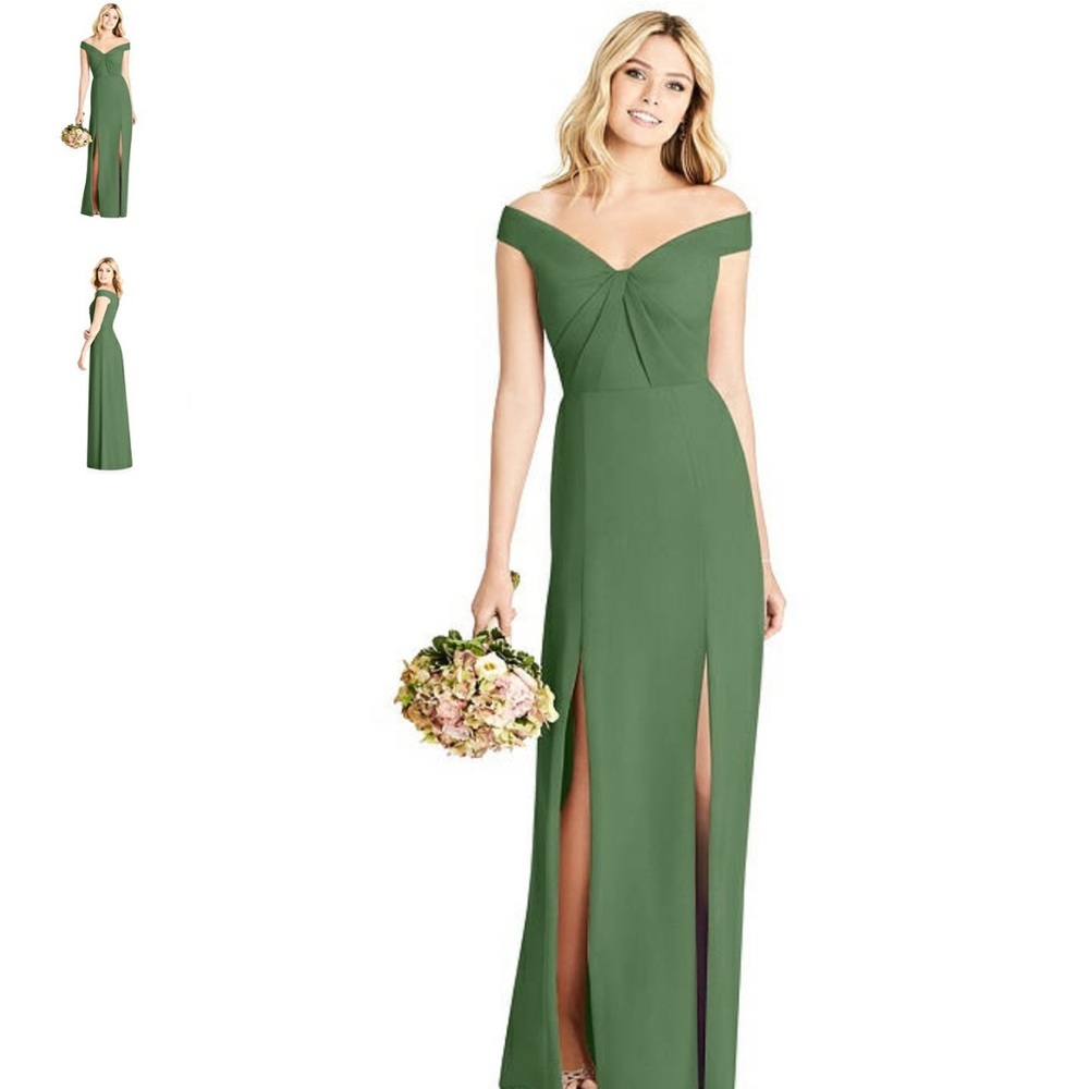 Social Bridesmaids Off the Shoulder Chiffon A Line Gown Size 6